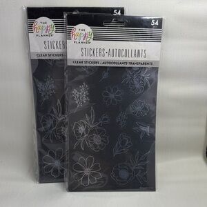 The Happy Planner Black and White Floral Sticker Set-108 pcs